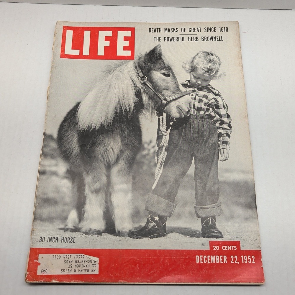 Vintage LIFE Magazine December 22 1952 30-Inch Horse Cover Herb Brownell Ads